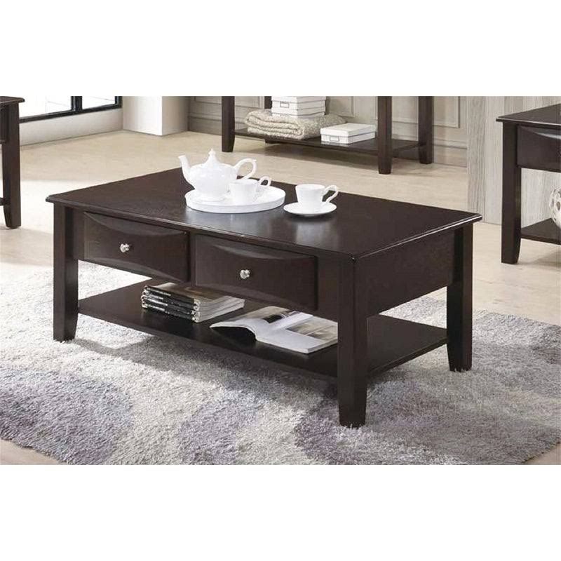 AOOLIVE Classic Rectangular Coffee Table of 2 Drawers1 Open Shelf in Brown - 47x22x24x22x18x22 - Wood EMY3_N9PAZ94