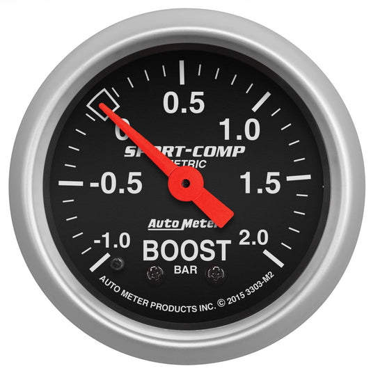 Autometer 3303-M2 Sport-Comp Mechanical Boost/Vacuum Gauge QWJ5_N4UKY78