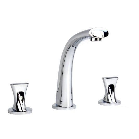 Twist-style Polished Chrome Brass Widespread 3-Hole Bathroom Faucet IQZ3_D7AWX74