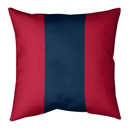 New England New England Football Stripes Pillow (Indoor/Outdoor) - 16 x 16 - Square - Zipper Closure - Large - Polyester - UV Re DVR0_T0SLA75