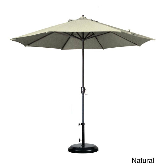 North Bend 9-Foot Crank Open Auto-Tilt Round Umbrella by Havenside Home - Natural WQN1_Y3ZQG30