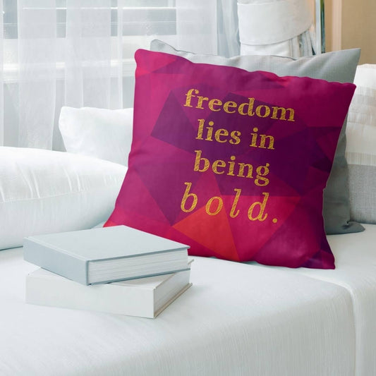 Quotes Faux Gemstone Be Bold Inspirational Quote Pillow-Faux Linen - 20 x 20 - Square - Zipper Closure - Large - Removable Cover UGH0_B3AIQ67