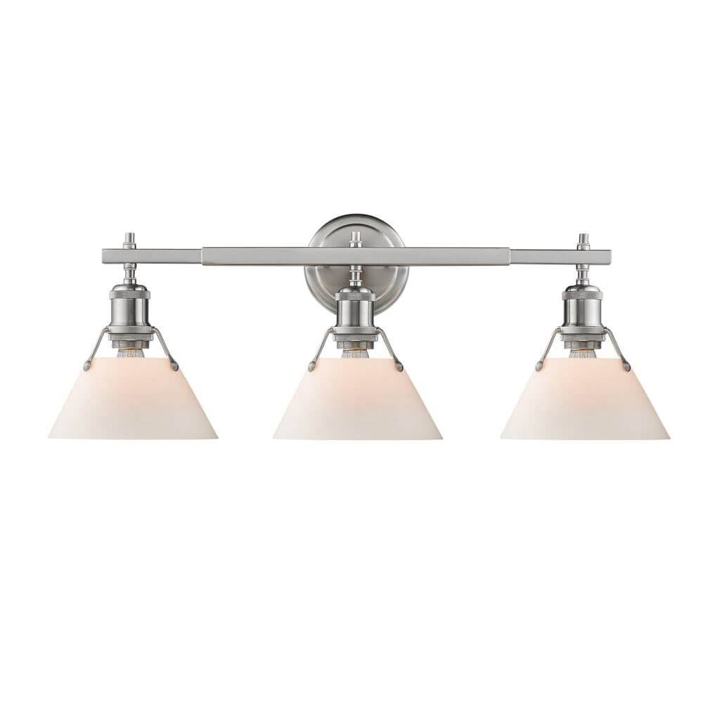 3 Light Brushed Nickel Bath Light with Opal Glass Shade 205514 EEZ2_W9LNK65