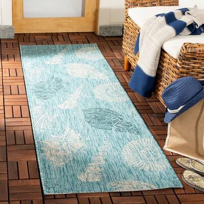 Plummer Abstract Aqua/Cream Area Rug Rosecliff Heights Rug Size: Runner 2&3x22 x 6&7x22 QYK7_D6UJW28