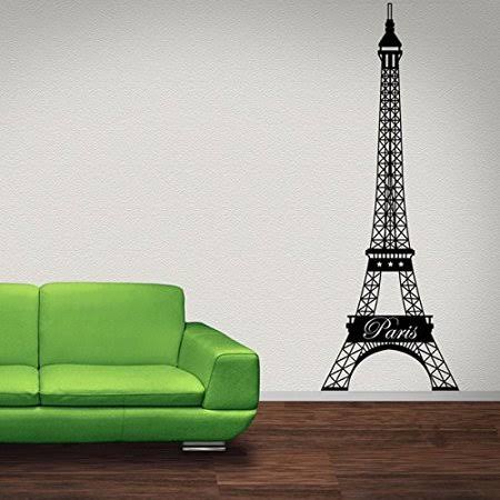 Eiffel Tower Wall Decal -Paris Wall Decal, Mural Sticker, Vinyl Wall Art, Architecture Decor - 3810 - Copper, 28in x 79in, Bronz KHN8_Y3EIL71