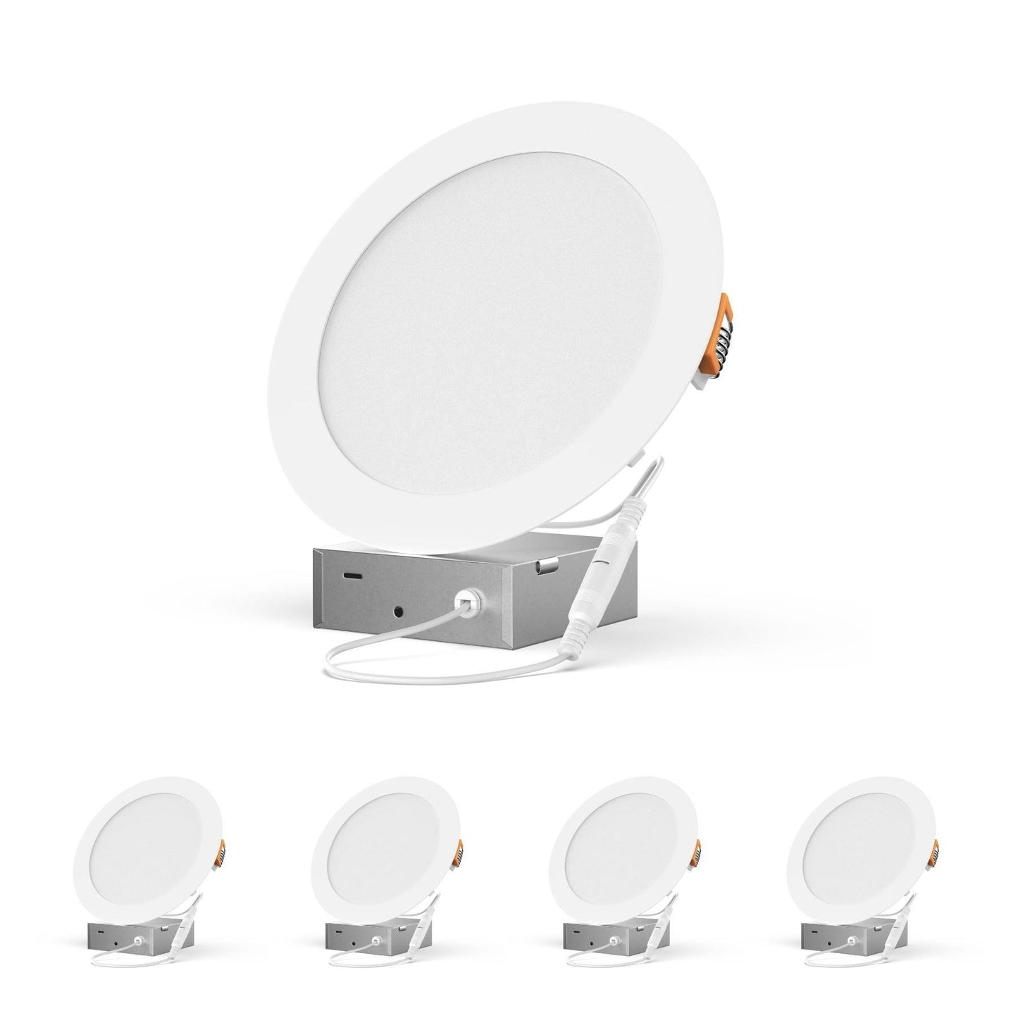 6x22 12W LED Slim Panel Recessed Ceiling Light with Junction Box, Round, 4-Pack / 5000K (Day White) SWS9_F3MNW30