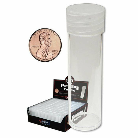 Case 500 BCW Round Clear Plastic Quarter 24 mm Coin Tubes w/ Screw-On Cap TYH3_R1OGQ15