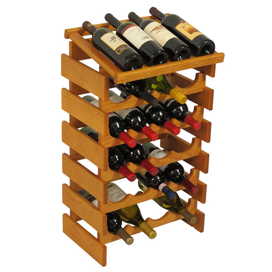 Wooden Mallet 24 Bottle Dakota Wine Rack with Display Top Medium Oak AGN9_B2NJE29