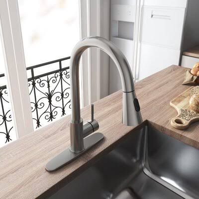 YZZY TH4003NS-1 Pull Out Single Handle Kitchen Faucet NHV6_R1NOU66