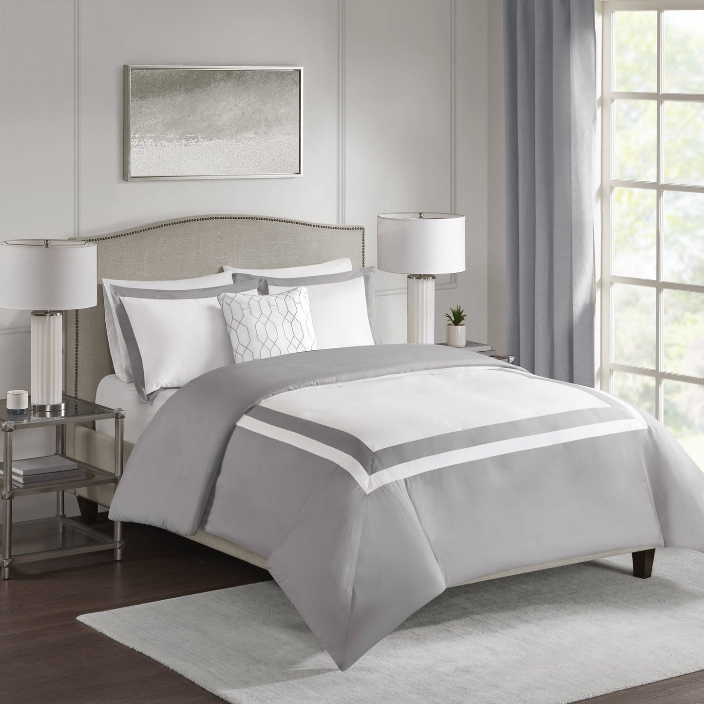 510 Design - Carroll 4 Piece Duvet Set - Grey - Full/Queen VXD4_T7HZZ98