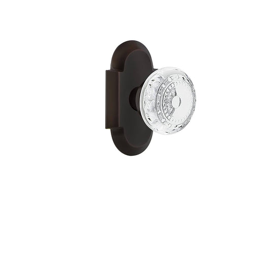 753288 Cottage Plate Privacy Crystal Meadows Knob in Timeless Bronze, Backset Si PAY8_H2GDJ35