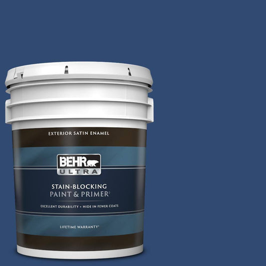 BEHR Ultra 5 gal. #S-H-590 Sailboat Satin Enamel Exterior Paint  Primer UNH6_S0MIL19