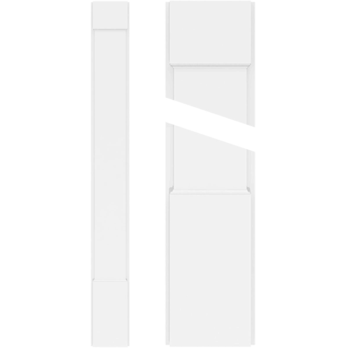 Ekena Millwork PILP04X102SM01-2 4x22W x 102x22H x 2x22P Plain PVC Pilaster w/Standard Capital  Base (Pair) WMT4_O9XHE72