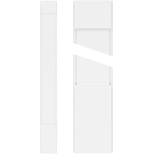 Ekena Millwork PILP04X102SM01-2 4x22W x 102x22H x 2x22P Plain PVC Pilaster w/Standard Capital  Base (Pair) WMT4_O9XHE72