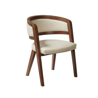 Boxwell Linen Upholstered Arm Chair in Off White/Brown Joss  Main TNI5_T0ZFO94