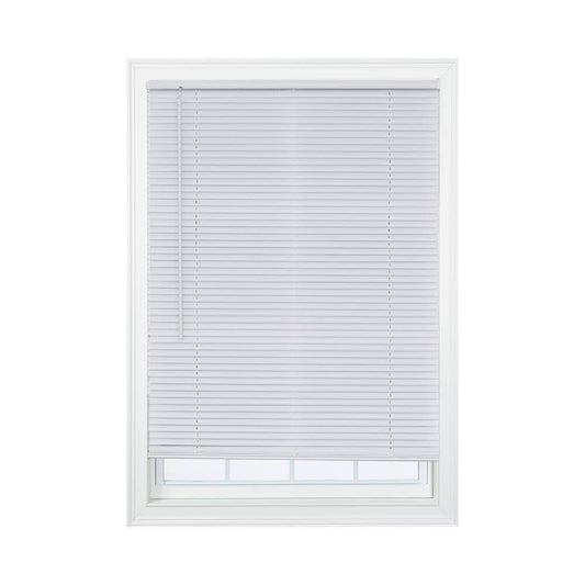 Project Source 1-in Slat Width 71.25-in x 64-in Cordless White Vinyl Light Filtering Mini Blinds | CCDLF7264-71.25 RBQ4_M6RKH07