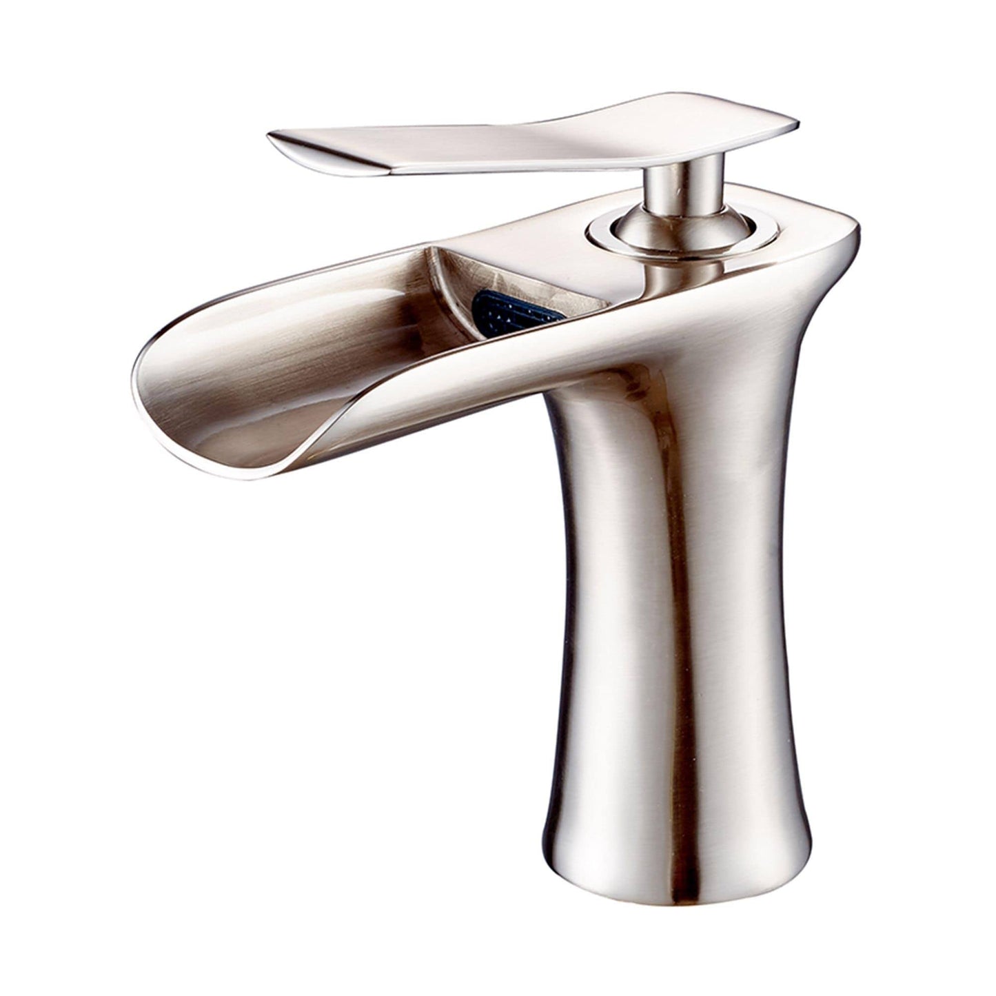 Single Hole Waterfall Bathroom Sink Faucet - Nickel AL13011N WGX9_S7POJ76