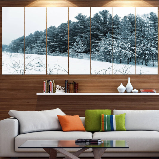 Design Art Dark Winter Trees Photographic Print Multi-Piece Image on Canvas, White OPL7_H6RMF92