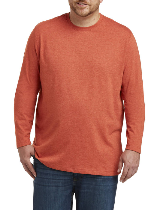 Big  Tall Harbor Bay Wicking No-Pocket Long-Sleeve Tee - Orange - Size 6X, Mens OCA4_I2GSP22